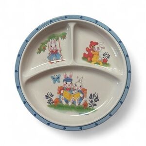 Pfaltzgraff Selendia Melamine Plate Bunny Easter Gift Basket Child’s Divided 8”
